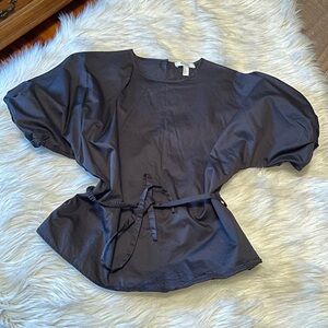 COS black puff sleeve wrap top size U.S. 2